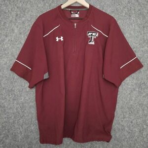 Texas Tech Red Raiders Cage Jacket Mens L Red NCAA Under Armour 1/4 Zip Pullover